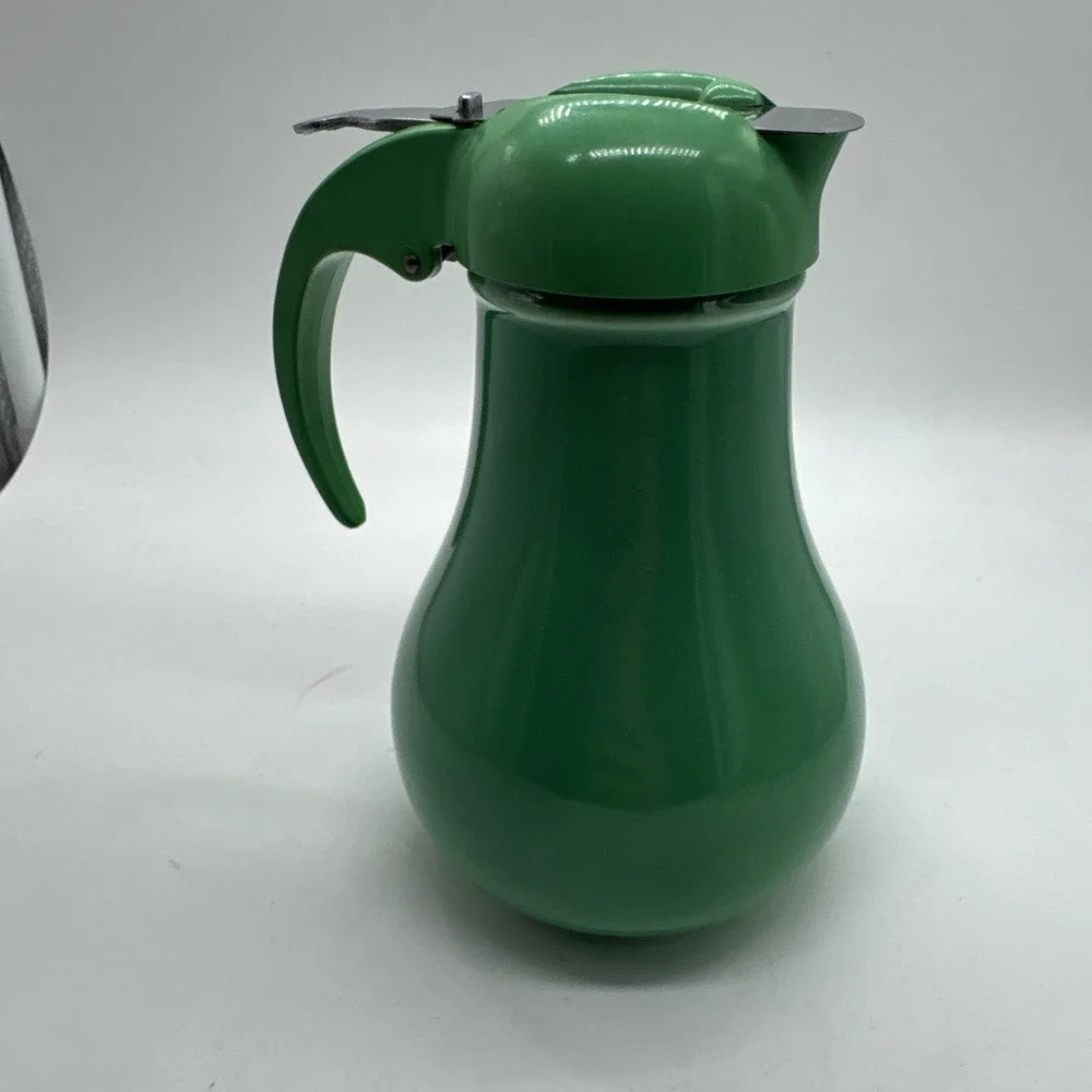 Vintage Fiesta Syrup Pitcher Original Green w Lid, Very Nice Shape